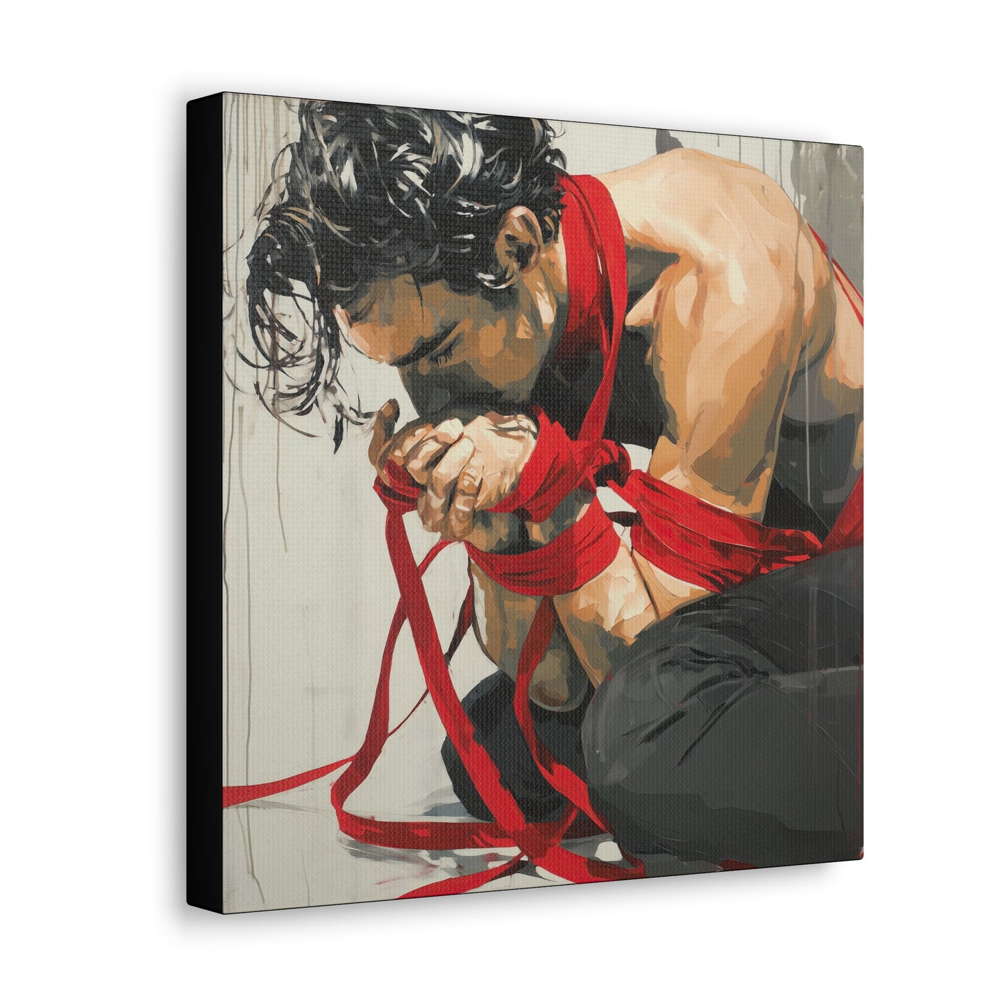 Gallery Wrapped Canvas, Ropes and Reverence Art Canvas, Erotic Shibari Art Canvas – Theo