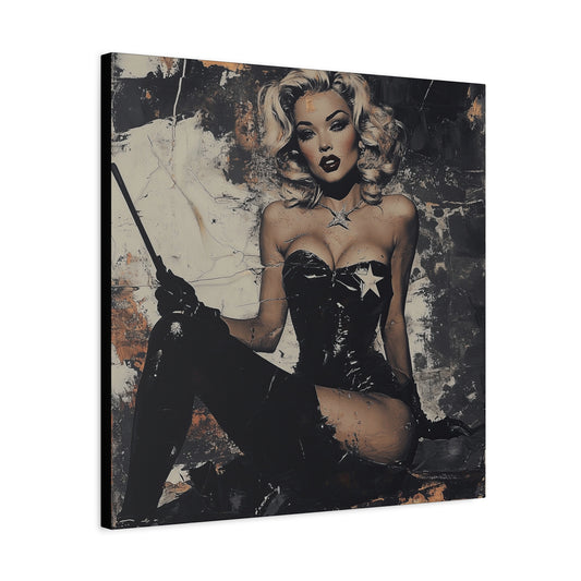 Gallery Wrapped Canvas, Guilt and Grit Adult Art Canvas, Erotic Pinup Art Canvas – Bianca
