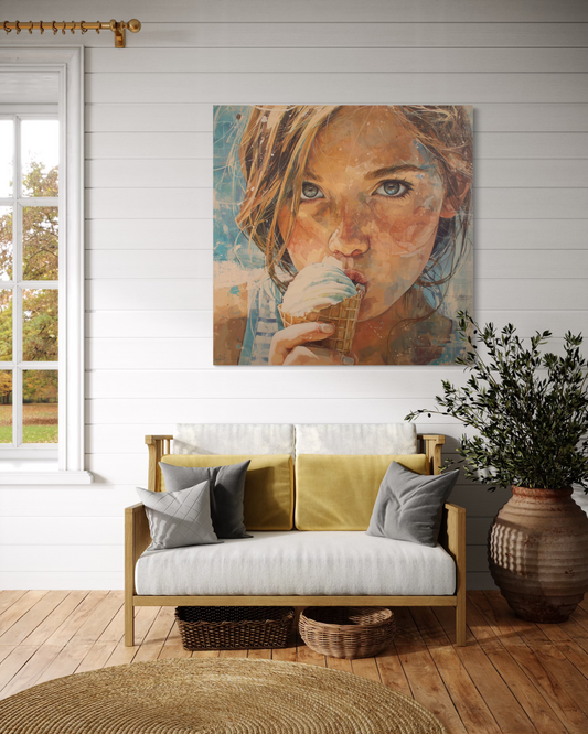 Gallery Wrapped Canvas, Sweet Summer Nostalgia, Sugar and Spice Art Canvas, Ice Cream Dreams Art – Bea