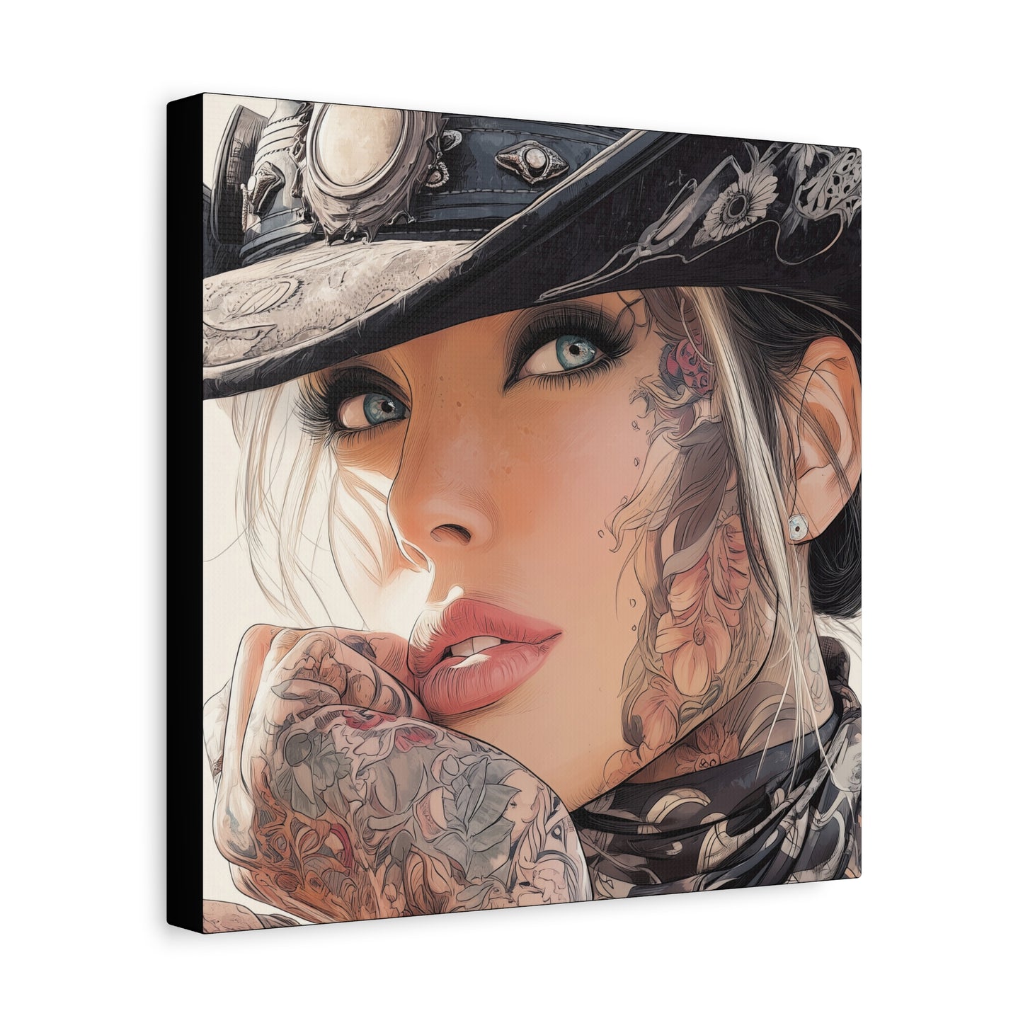 Gallery Wrapped Canvas, Wranglers and Wreckage Art Canvas, Erotic Pinup Art Canvas – Raine