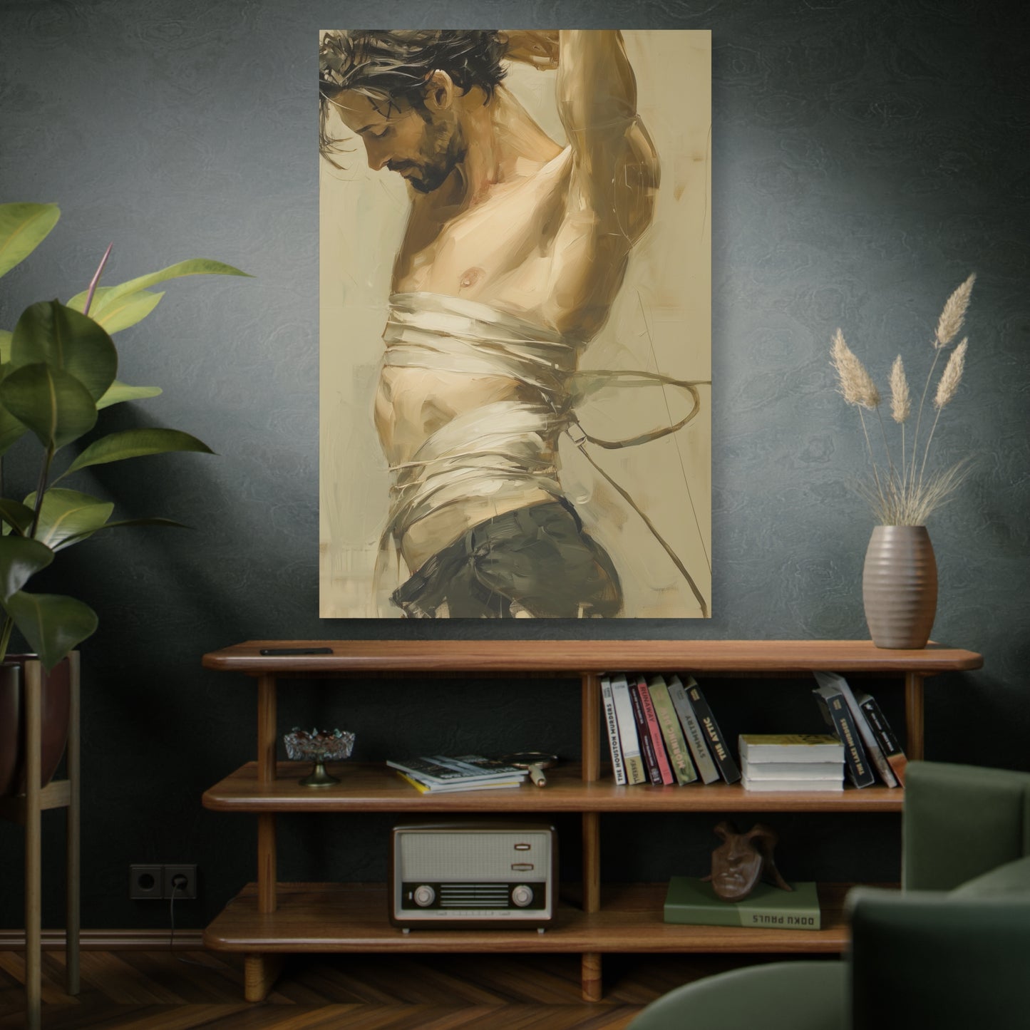 Gallery Wrapped Canvas, Ropes and Reverence Art Canvas, Erotic Shibari Art Canvas – Dante