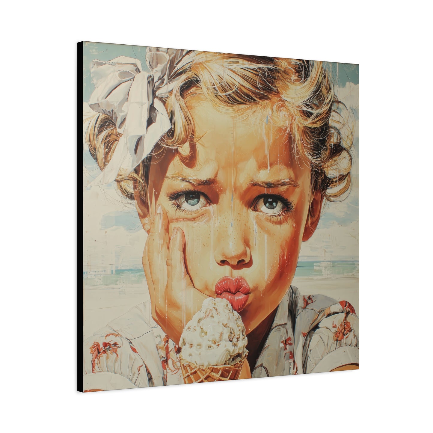 Gallery Wrapped Canvas, Sweet Summer Nostalgia, Sugar and Spice Art Canvas, Ice Cream Dreams Art – Faye