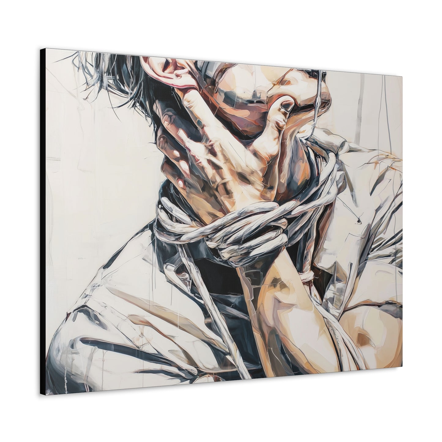 Gallery Wrapped Canvas, Ropes and Reverence Art Canvas, Erotic Shibari Art Canvas – Gary