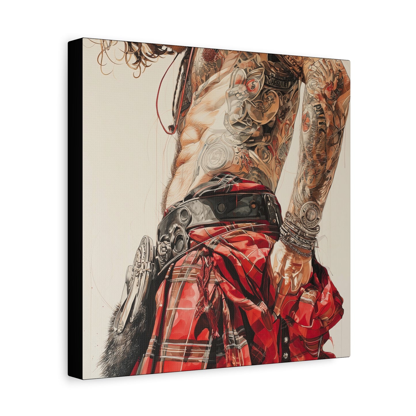 Gallery Wrapped Canvas, Kilts and Carnage Art Canvas, Erotic Pinup Art Canvas – Ronan