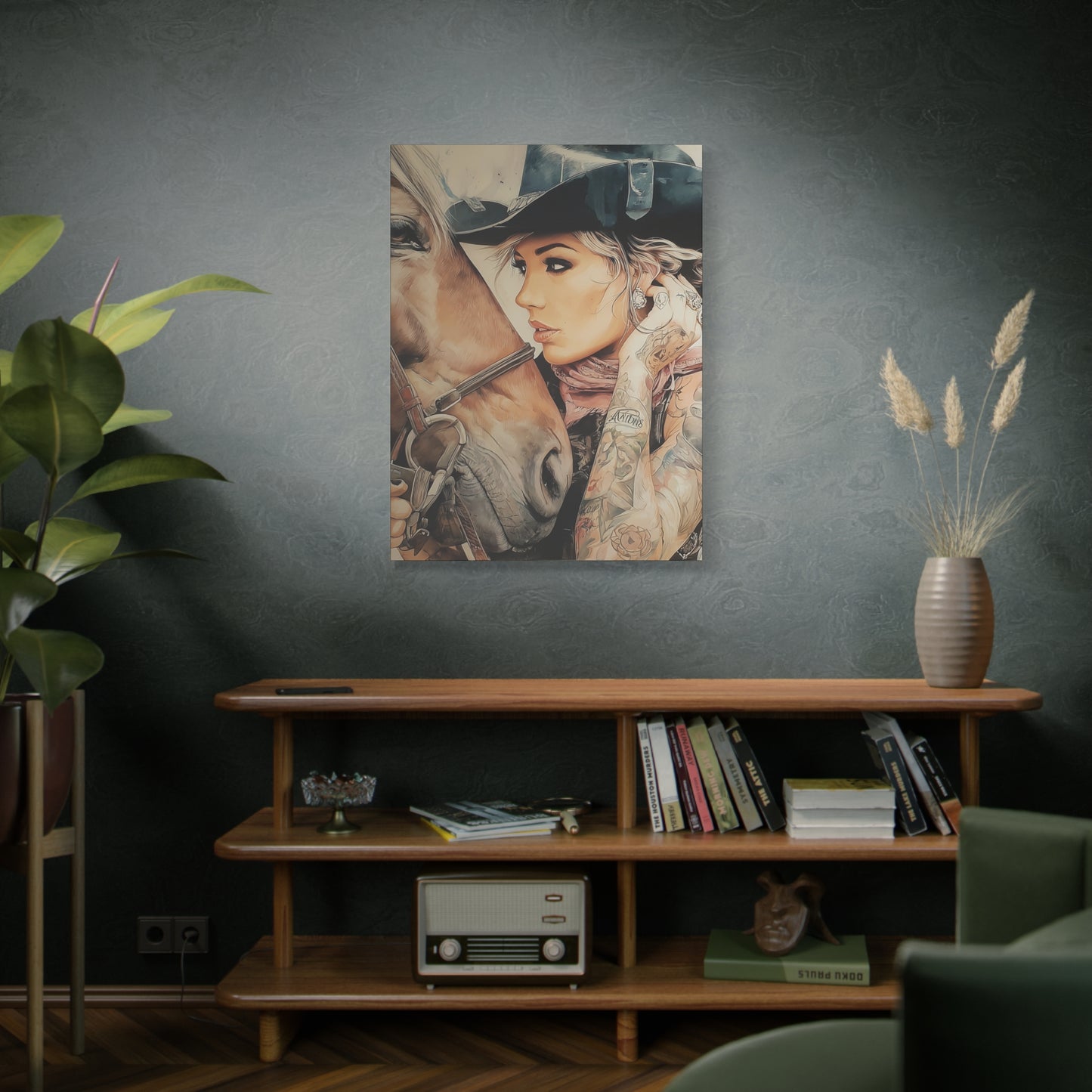 Gallery Wrapped Canvas, Wranglers and Wreckage Art Canvas, Erotic Pinup Art Canvas – Frankie