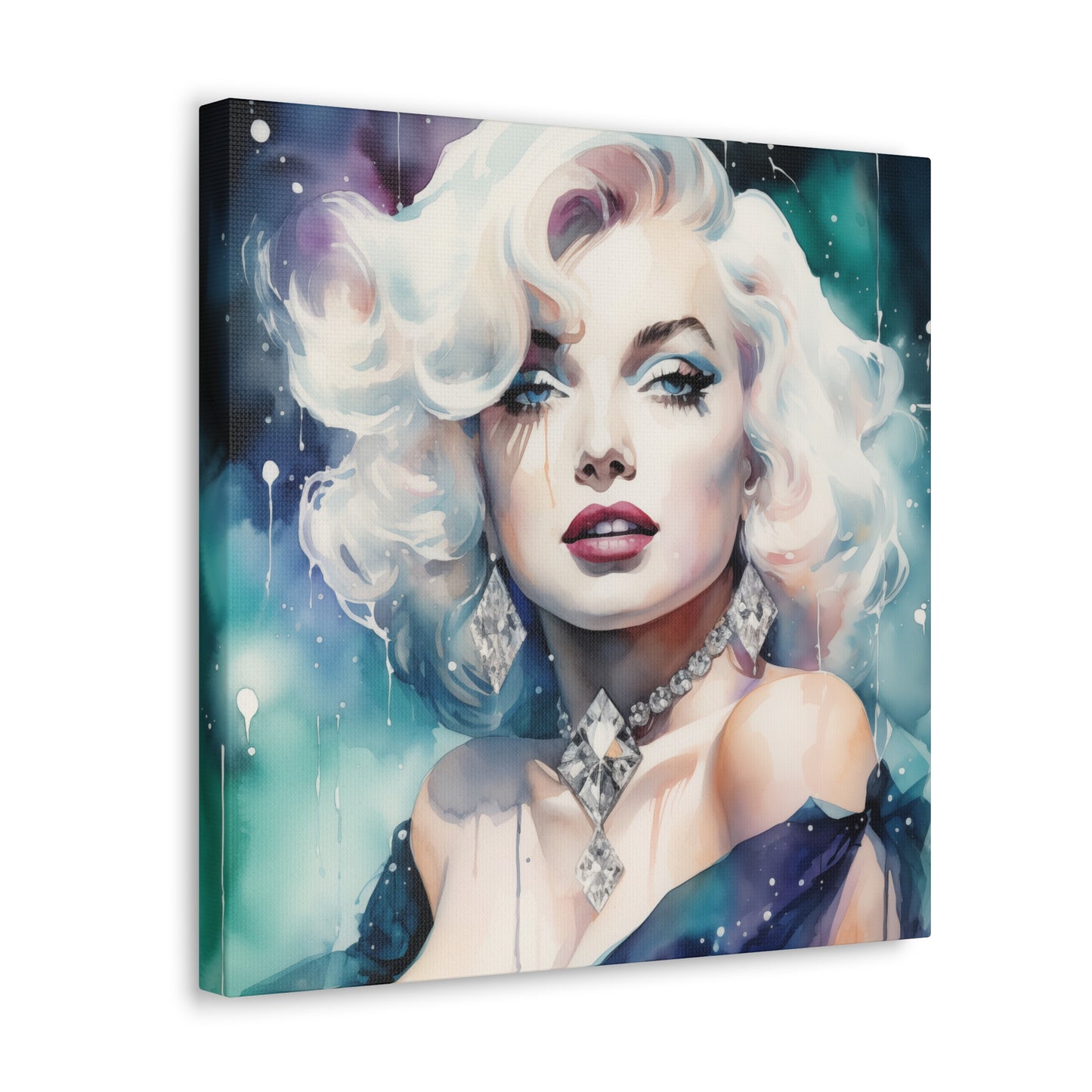 Canvas Wall Art, Gallery Wrapped Pop Art, Celebrity Wall Art – Marilyn Monroe - Diamonds