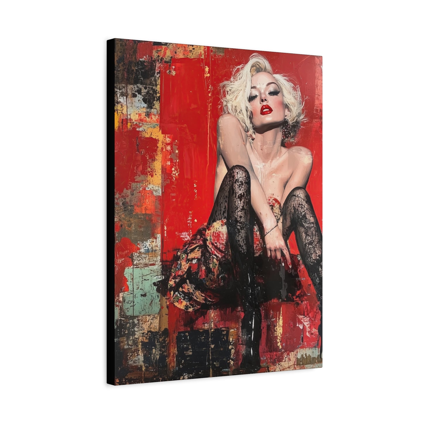Gallery Wrapped Canvas, Guilt and Grit Adult Art Canvas, Erotic Pinup Art Canvas – Sable