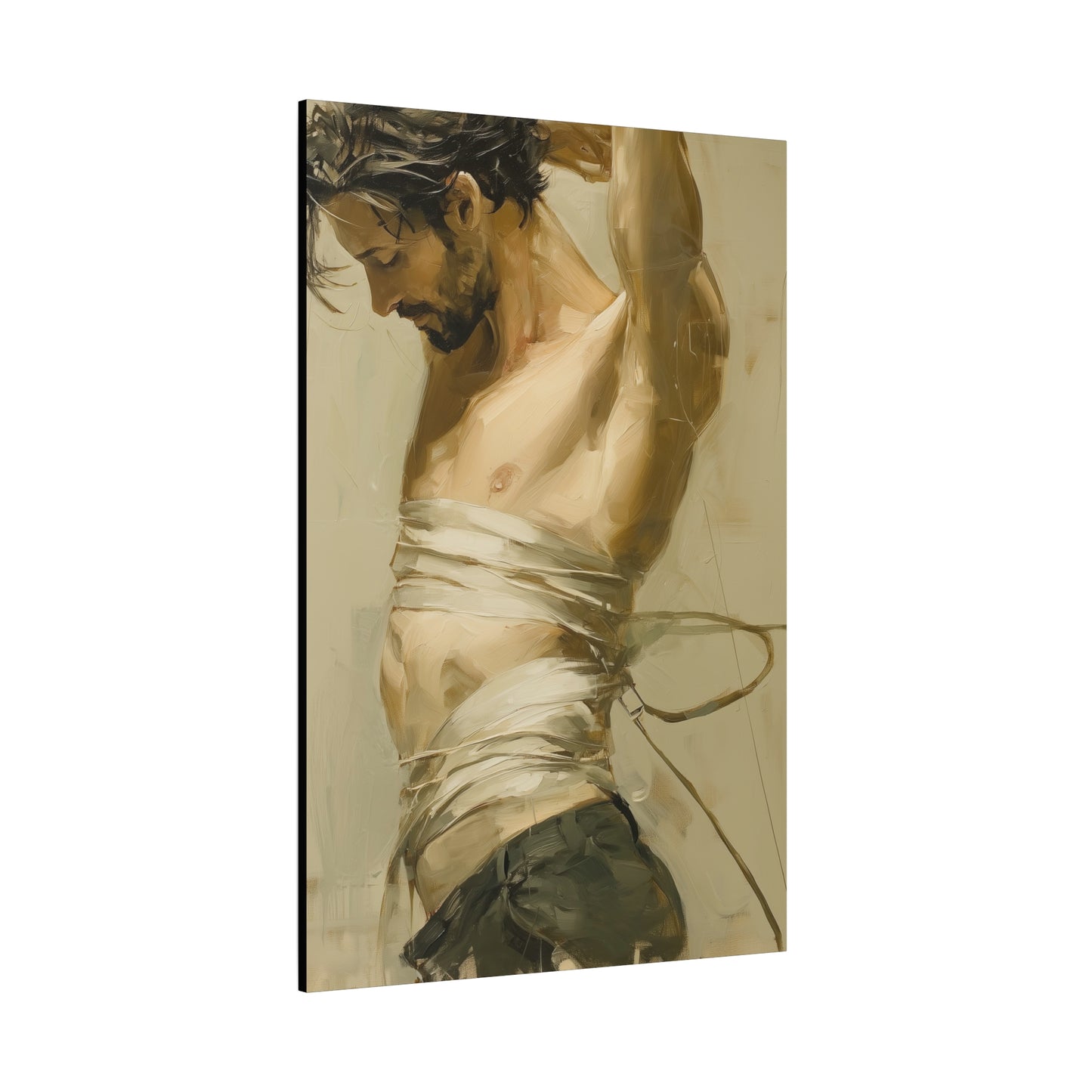Gallery Wrapped Canvas, Ropes and Reverence Art Canvas, Erotic Shibari Art Canvas – Dante