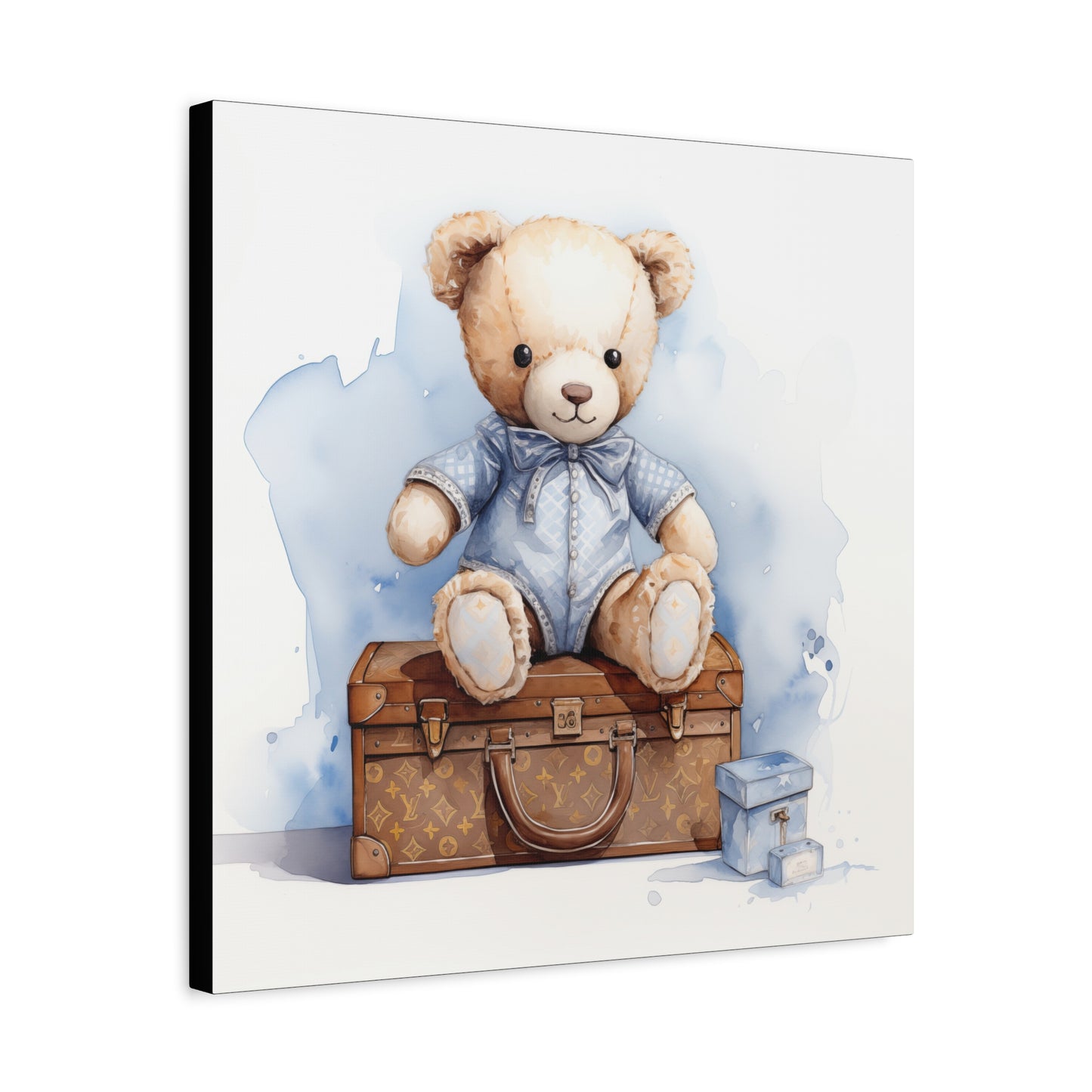 Canvas Gallery Wrap - Designer Trunk Bear Wall Art - Blu