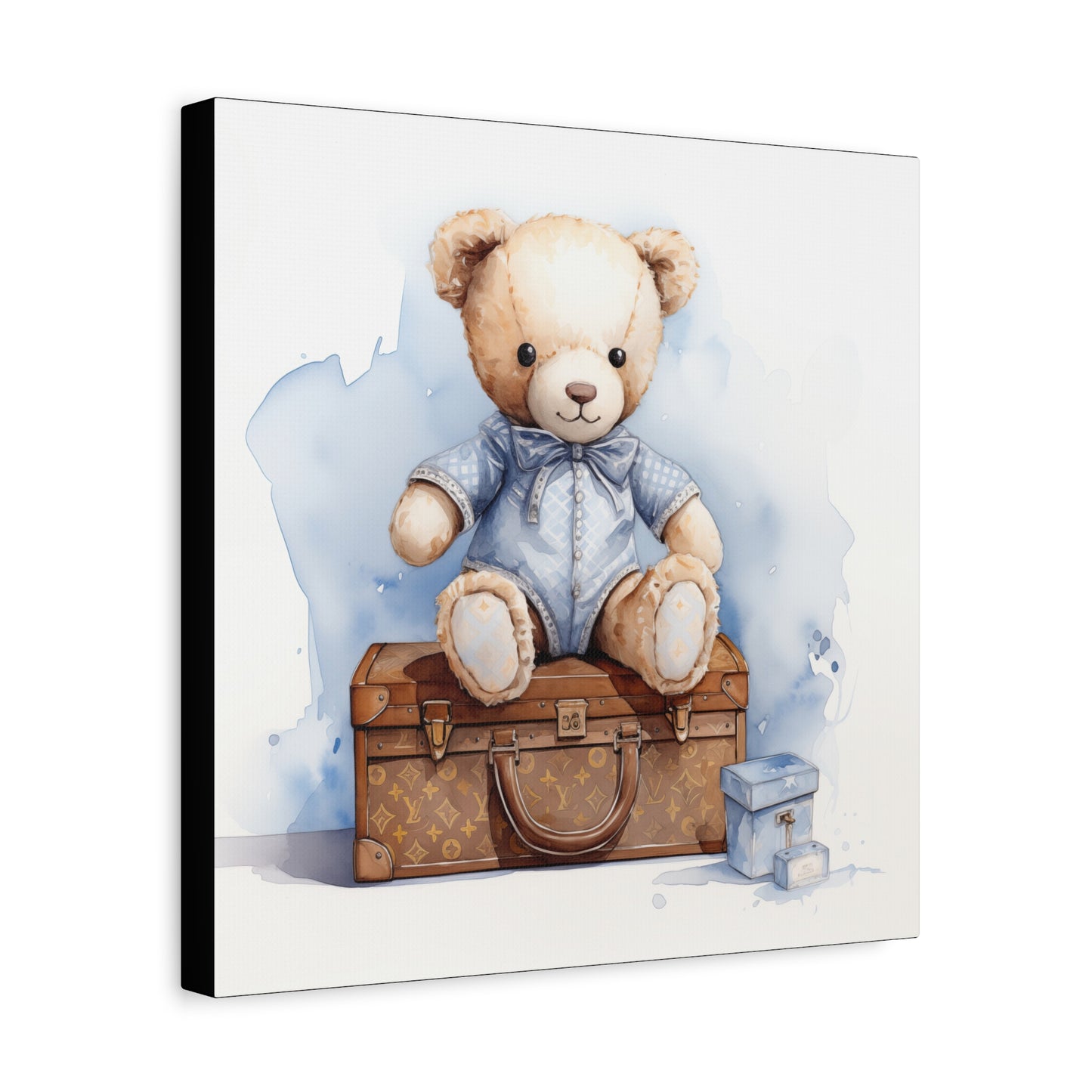Canvas Gallery Wrap - Designer Trunk Bear Wall Art - Blu