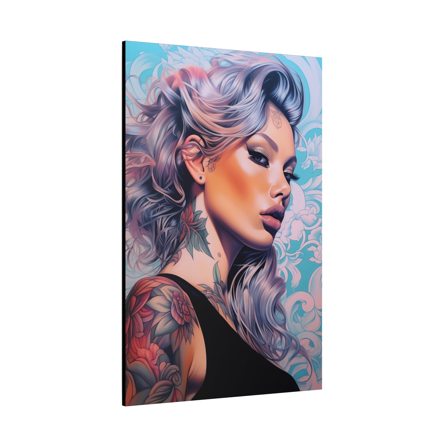 Gallery Wrapped Canvas, Edgy Tattooed Beauty, Urban Pop Art Canvas – Arabella