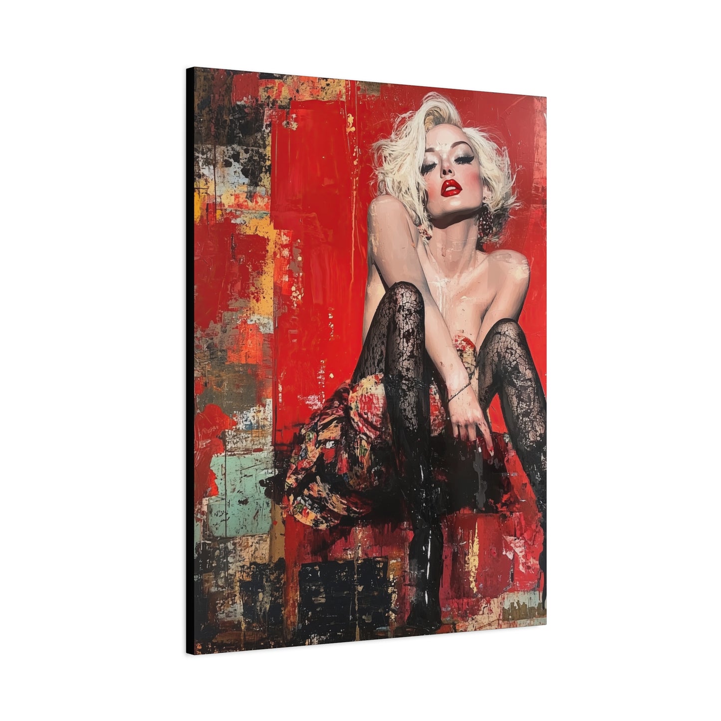 Gallery Wrapped Canvas, Guilt and Grit Adult Art Canvas, Erotic Pinup Art Canvas – Sable
