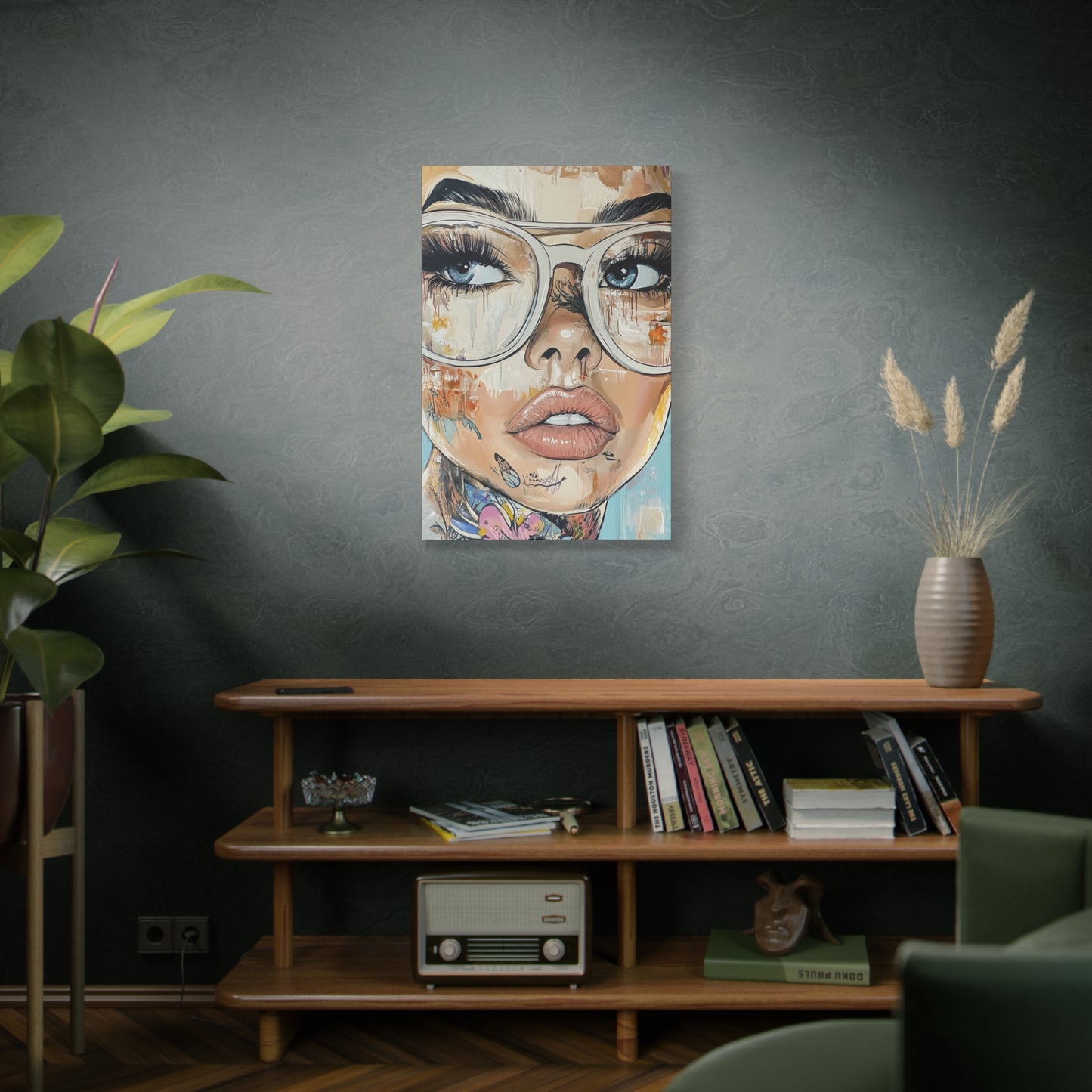 Canvas Gallery Wrap, Ladies in Lenses Wall Art, Abstract Femme Girl Art - Sabine