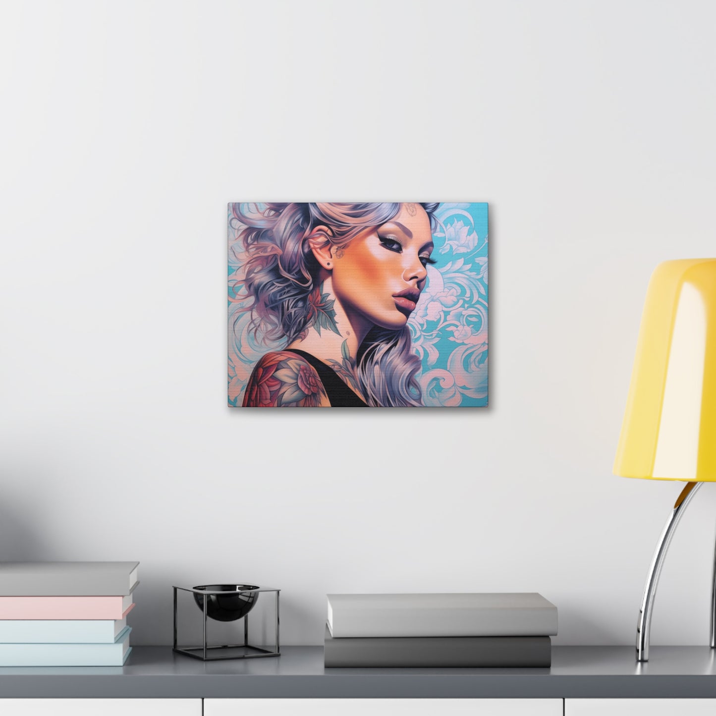 Gallery Wrapped Canvas, Edgy Tattooed Beauty, Urban Pop Art Canvas – Arabella