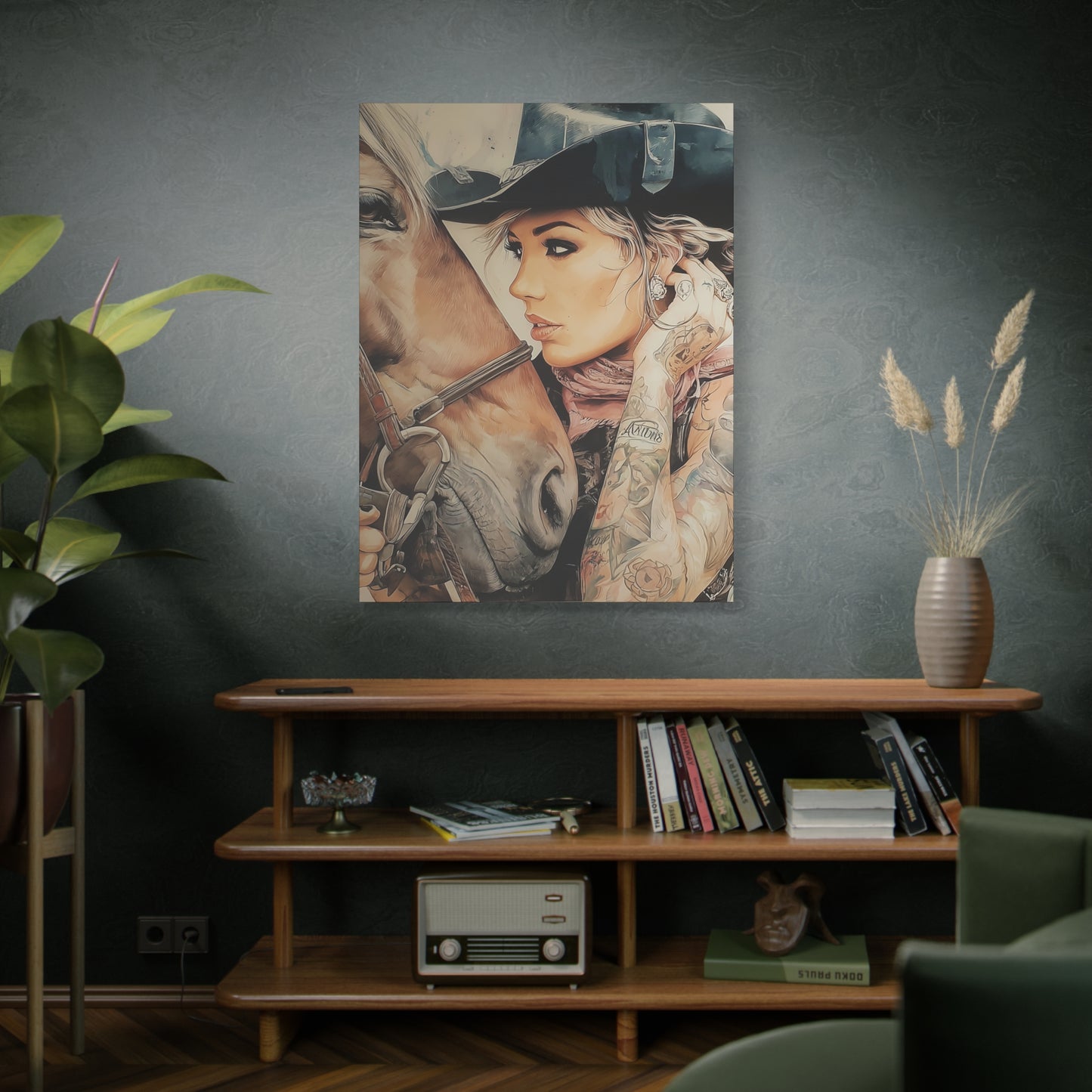 Gallery Wrapped Canvas, Wranglers and Wreckage Art Canvas, Erotic Pinup Art Canvas – Frankie
