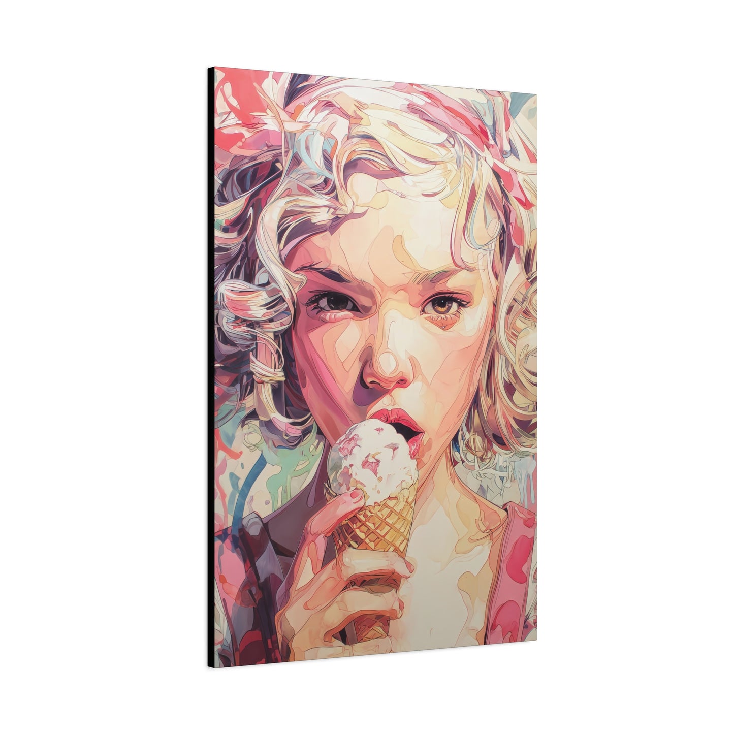 Gallery Wrapped Canvas, Sweet Summer Nostalgia, Sugar and Spice Art Canvas, Ice Cream Dreams Art – Rosie