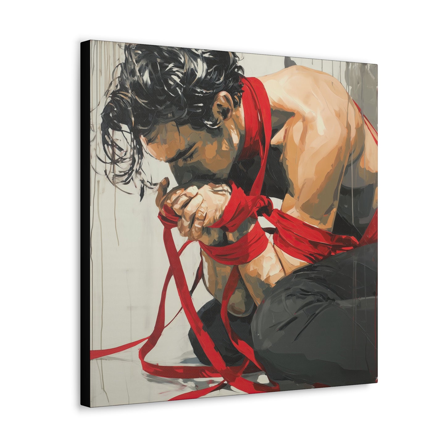 Gallery Wrapped Canvas, Ropes and Reverence Art Canvas, Erotic Shibari Art Canvas – Theo