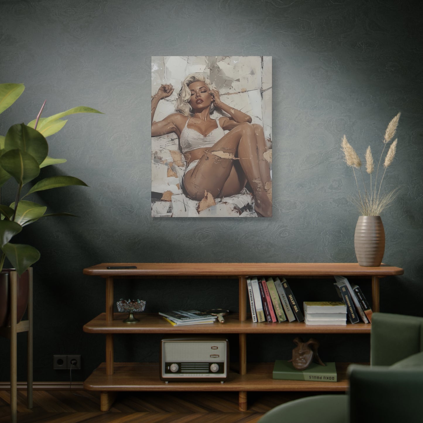 Gallery Wrapped Canvas, Guilt and Grit Adult Art Canvas, Erotic Pinup Art Canvas – Dahliana