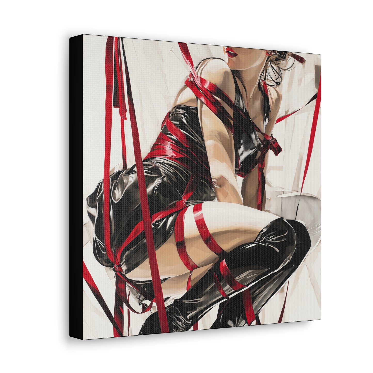 Gallery Wrapped Canvas, Ropes and Reverence Art Canvas, Erotic Shibari Art Canvas – Monica