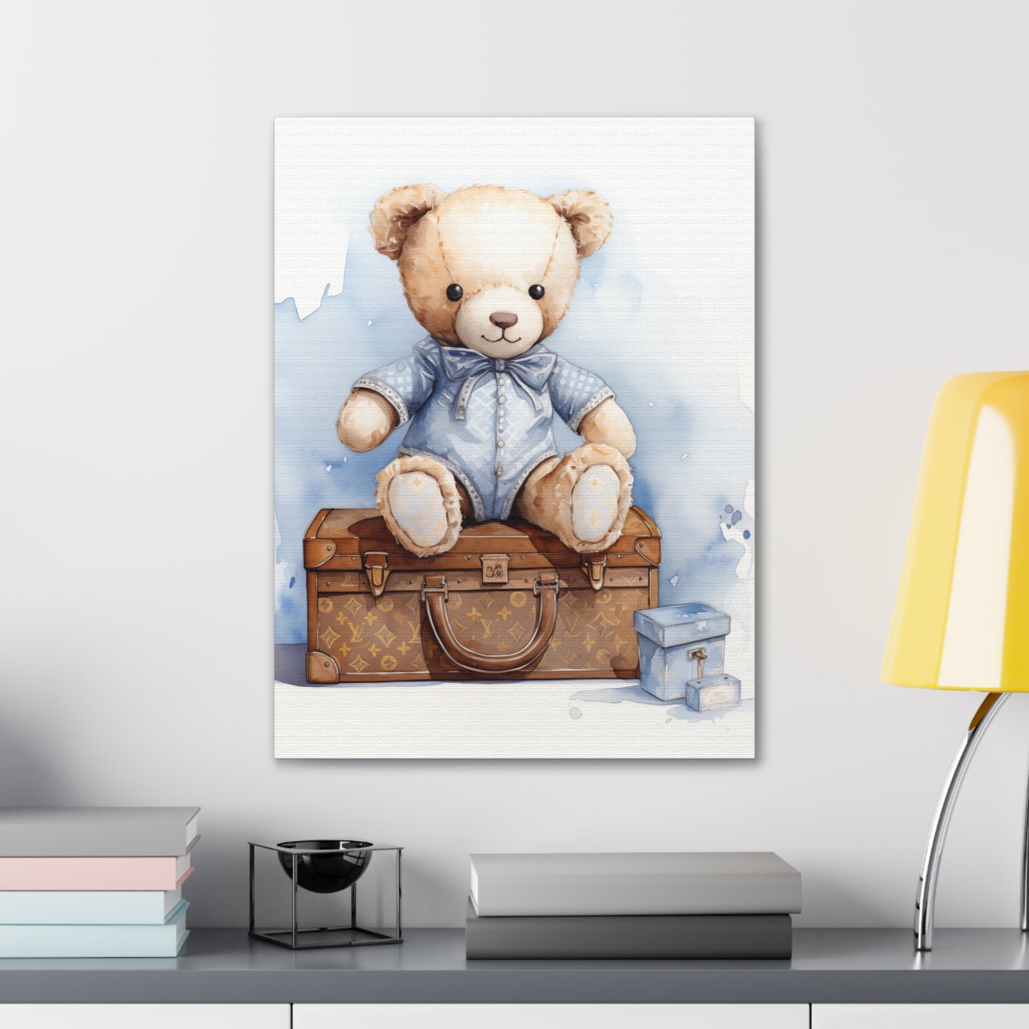 Canvas Gallery Wrap - LV Bear Wall Art - Blu