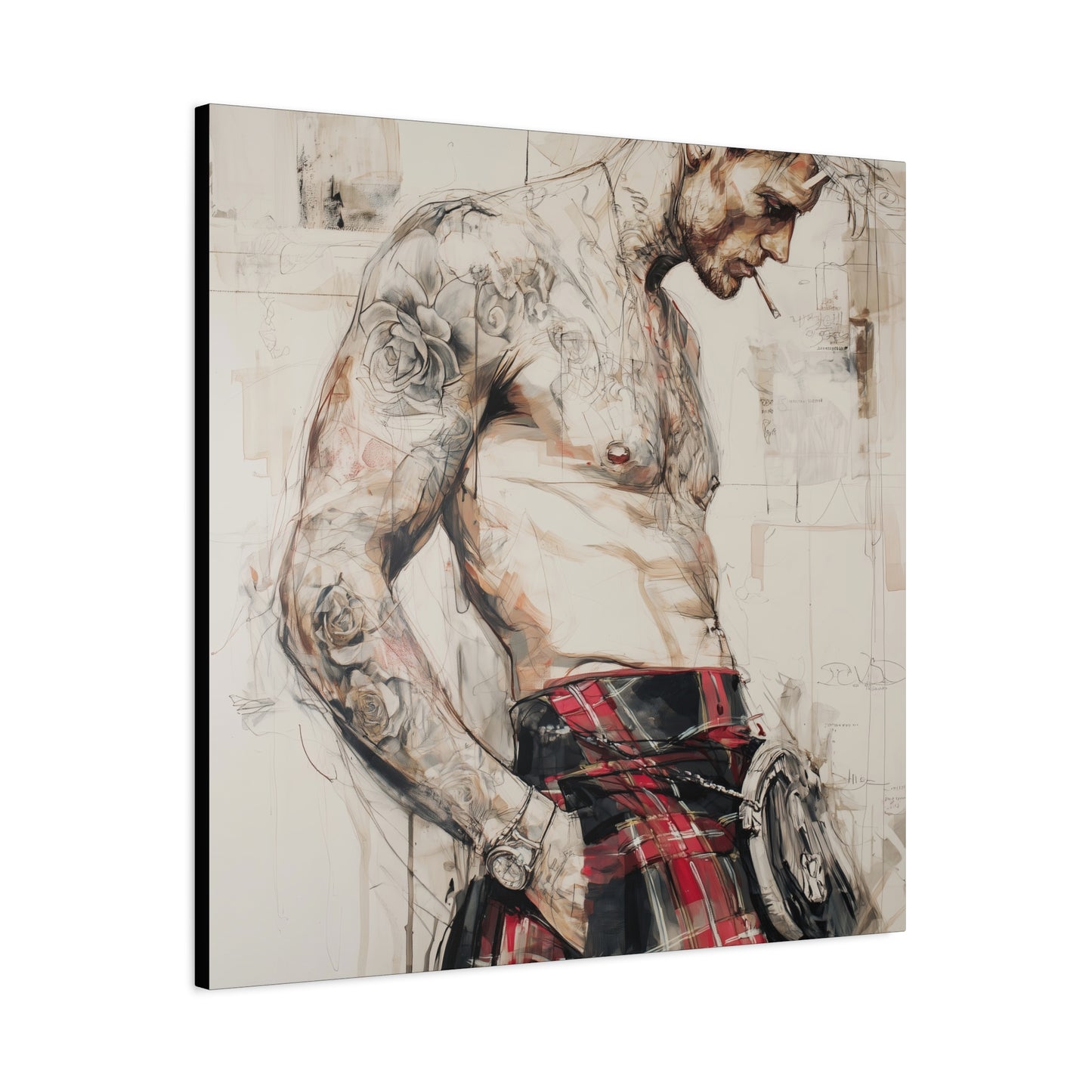 Gallery Wrapped Canvas, Kilts and Carnage Art Canvas, Erotic Pinup Art Canvas – Keir