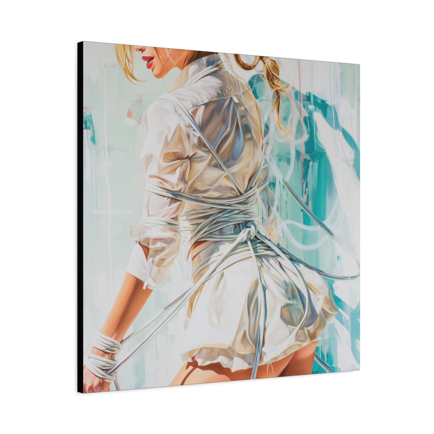 Gallery Wrapped Canvas, Ropes and Reverence Art Canvas, Erotic Shibari Art Canvas – Hannah