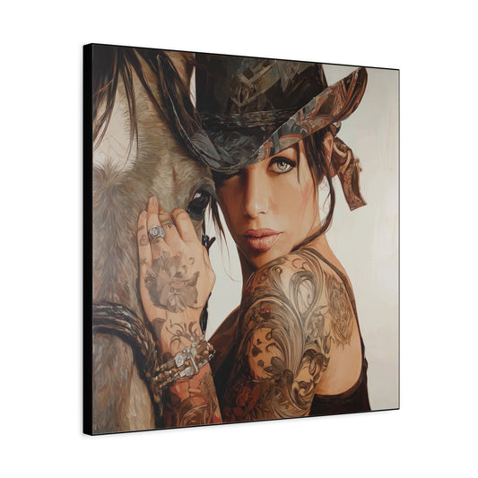 Gallery Wrapped Canvas, Wranglers and Wreckage Art Canvas, Erotic Pinup Art Canvas – Georgia