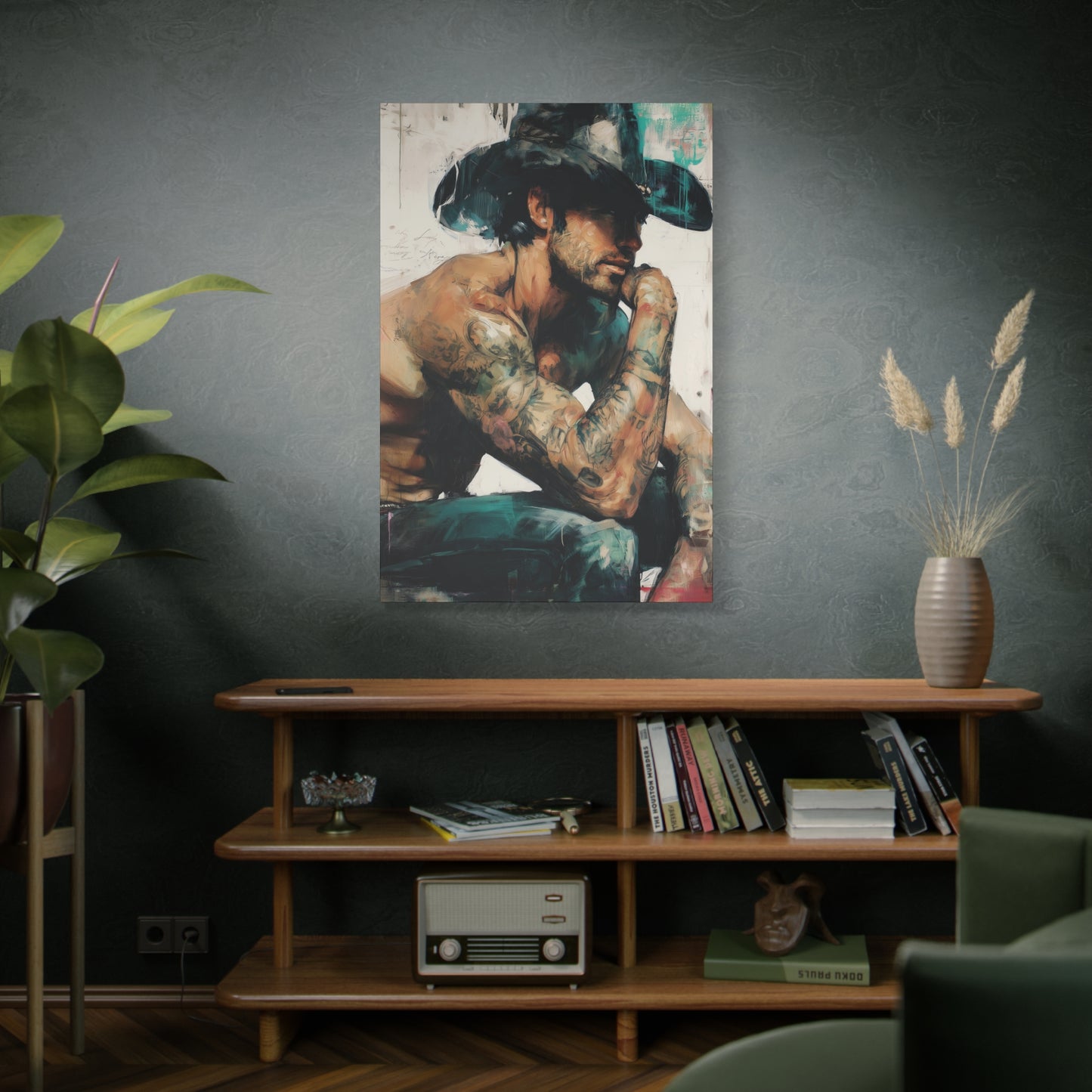 Gallery Wrapped Canvas, Wranglers and Wreckage Art Canvas, Erotic Pinup Art Canvas – Jimmy