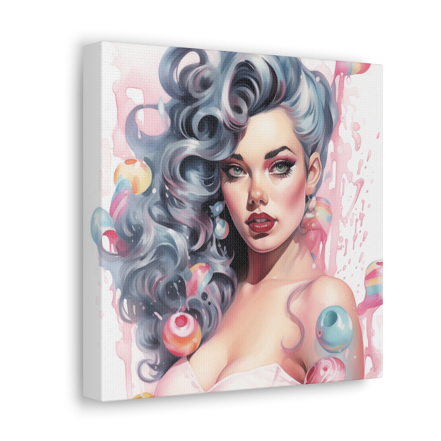 Canvas Wall Art, Gallery Wrapped Pop Art, Femme Doll Wall Art – Lux