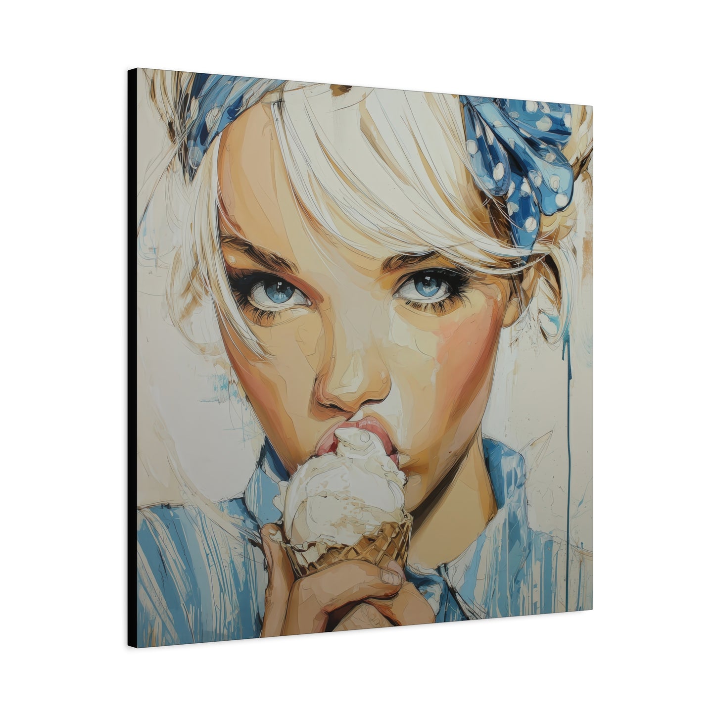 Gallery Wrapped Canvas, Sweet Summer Nostalgia, Sugar and Spice Art Canvas, Ice Cream Dreams Art – Cora