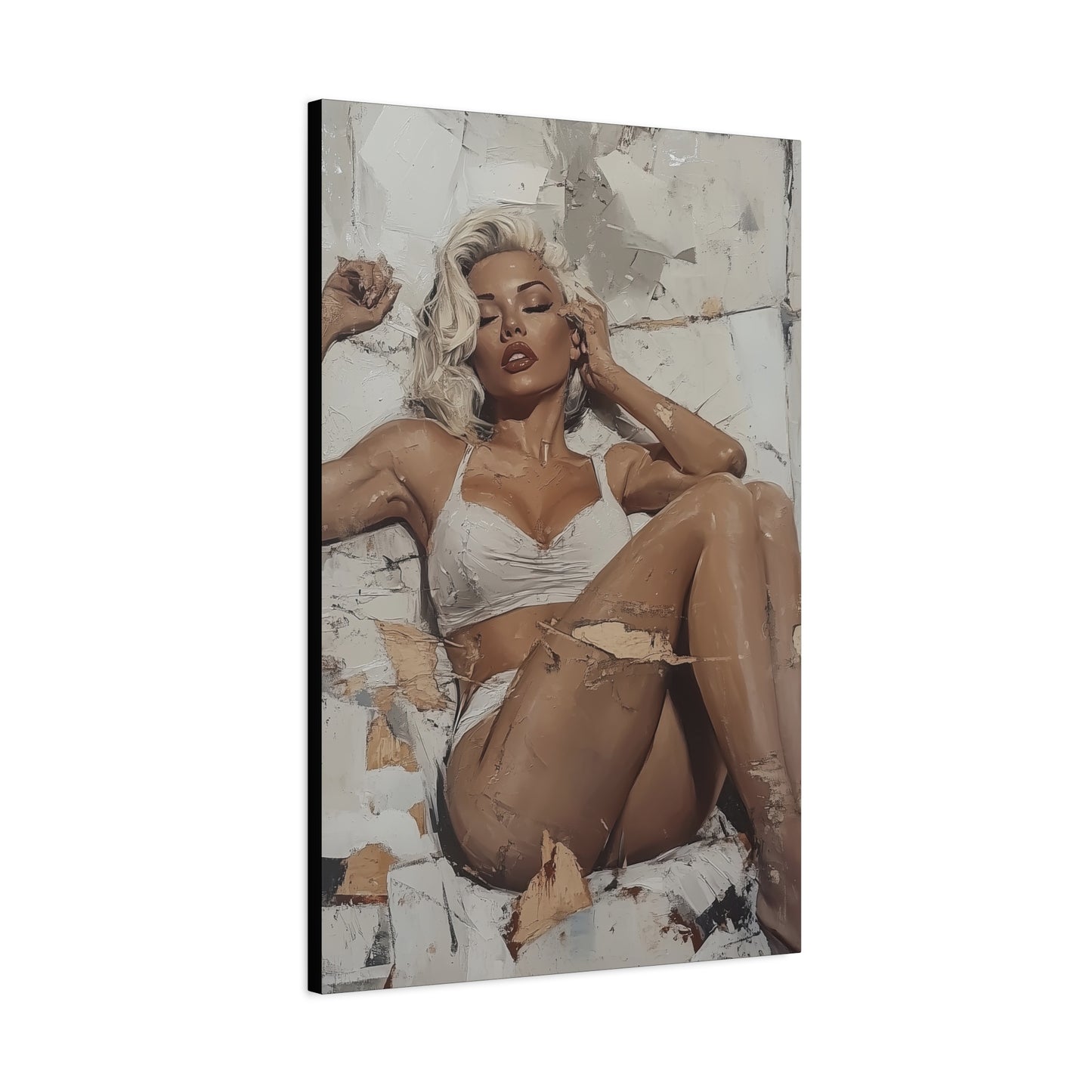 Gallery Wrapped Canvas, Guilt and Grit Adult Art Canvas, Erotic Pinup Art Canvas – Dahliana