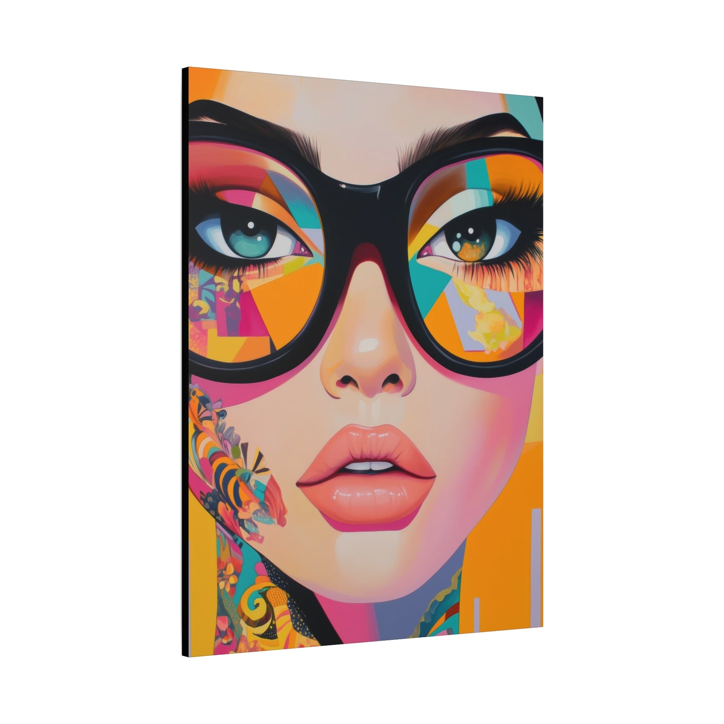 Canvas Gallery Wrap, Ladies in Lenses Wall Art, Abstract Femme Girl Art - Sabrina