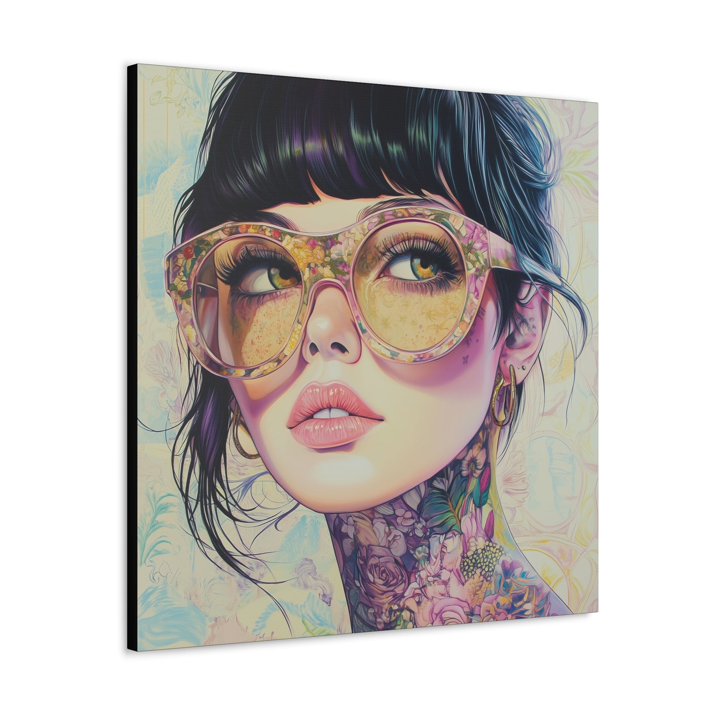 Canvas Gallery Wrap, Ladies in Lenses Wall Art, Abstract Femme Girl Art - Lucy