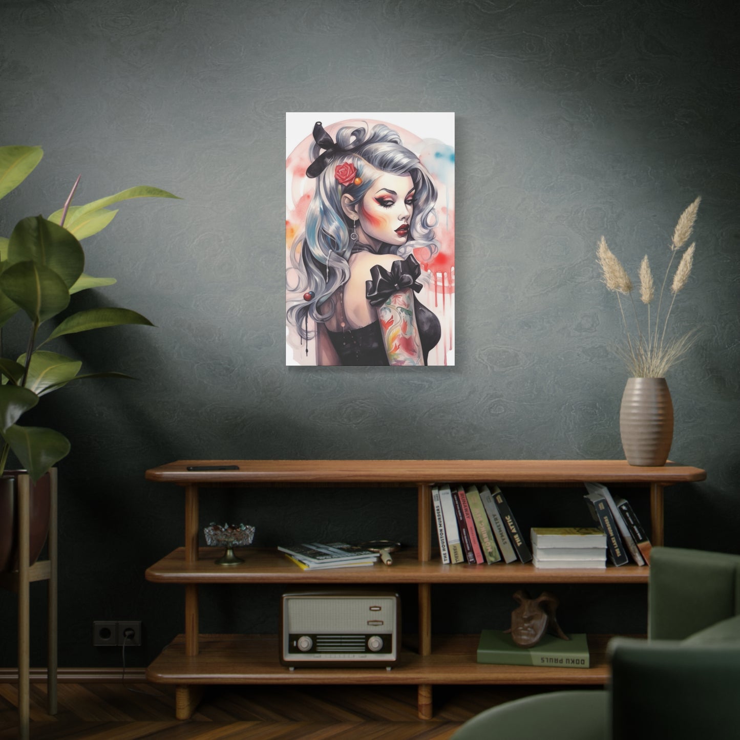 Gallery Wrapped Canvas, Edgy Tattooed Beauty, Urban Pop Art Canvas – Sabella