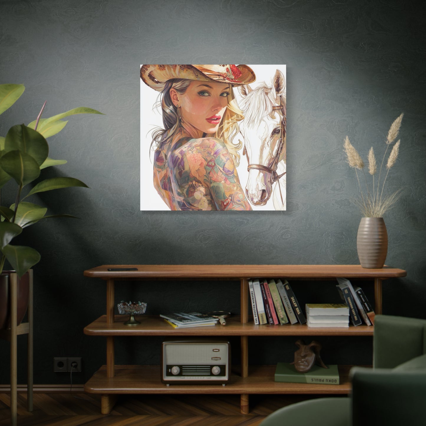 Gallery Wrapped Canvas, Wranglers and Wreckage Art Canvas, Erotic Pinup Art Canvas – Denver