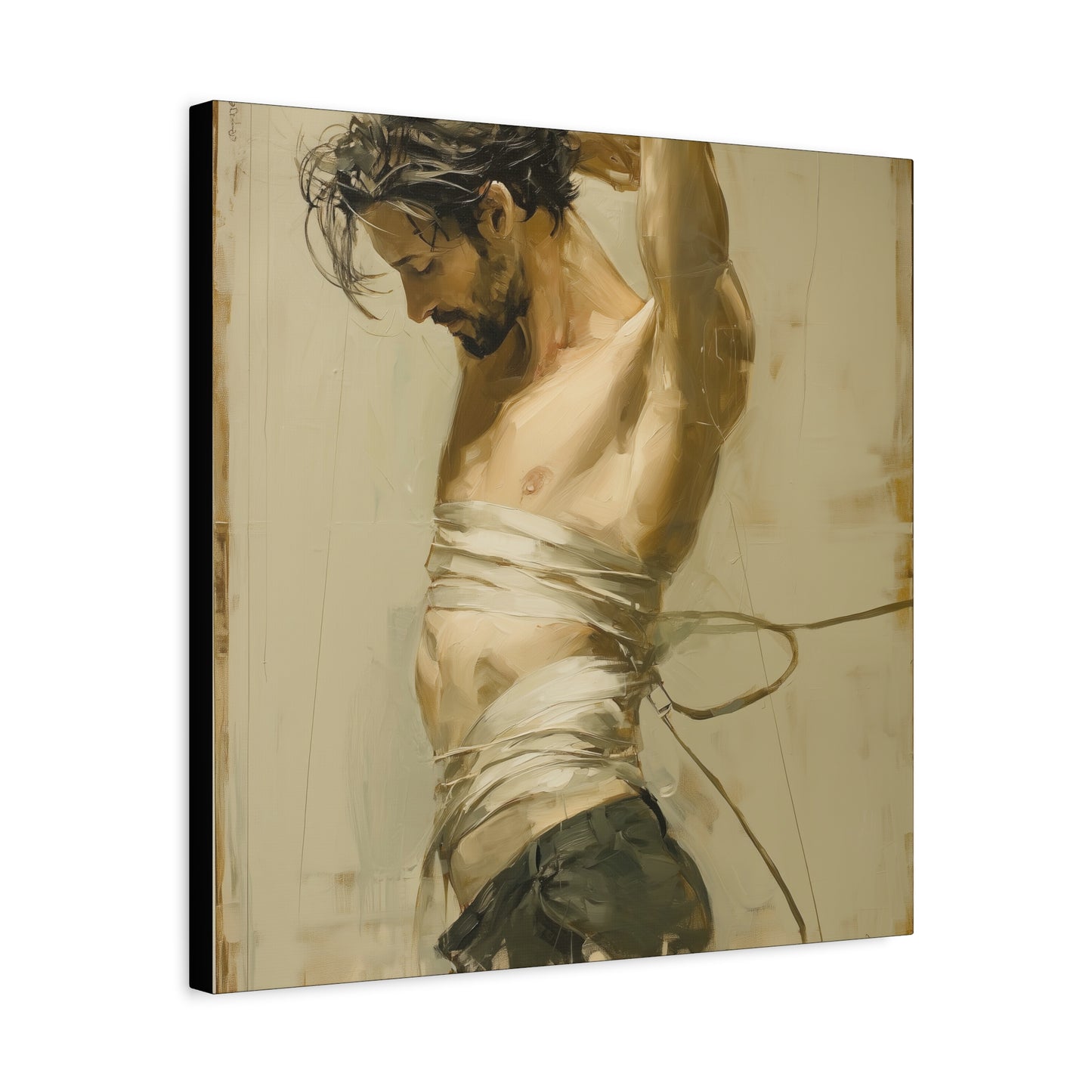 Gallery Wrapped Canvas, Ropes and Reverence Art Canvas, Erotic Shibari Art Canvas – Dante