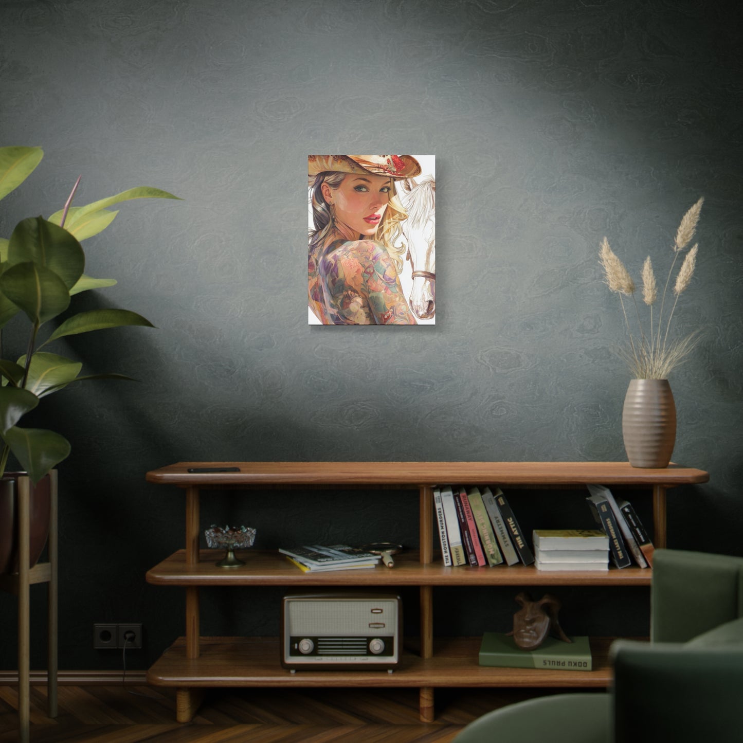 Gallery Wrapped Canvas, Wranglers and Wreckage Art Canvas, Erotic Pinup Art Canvas – Denver