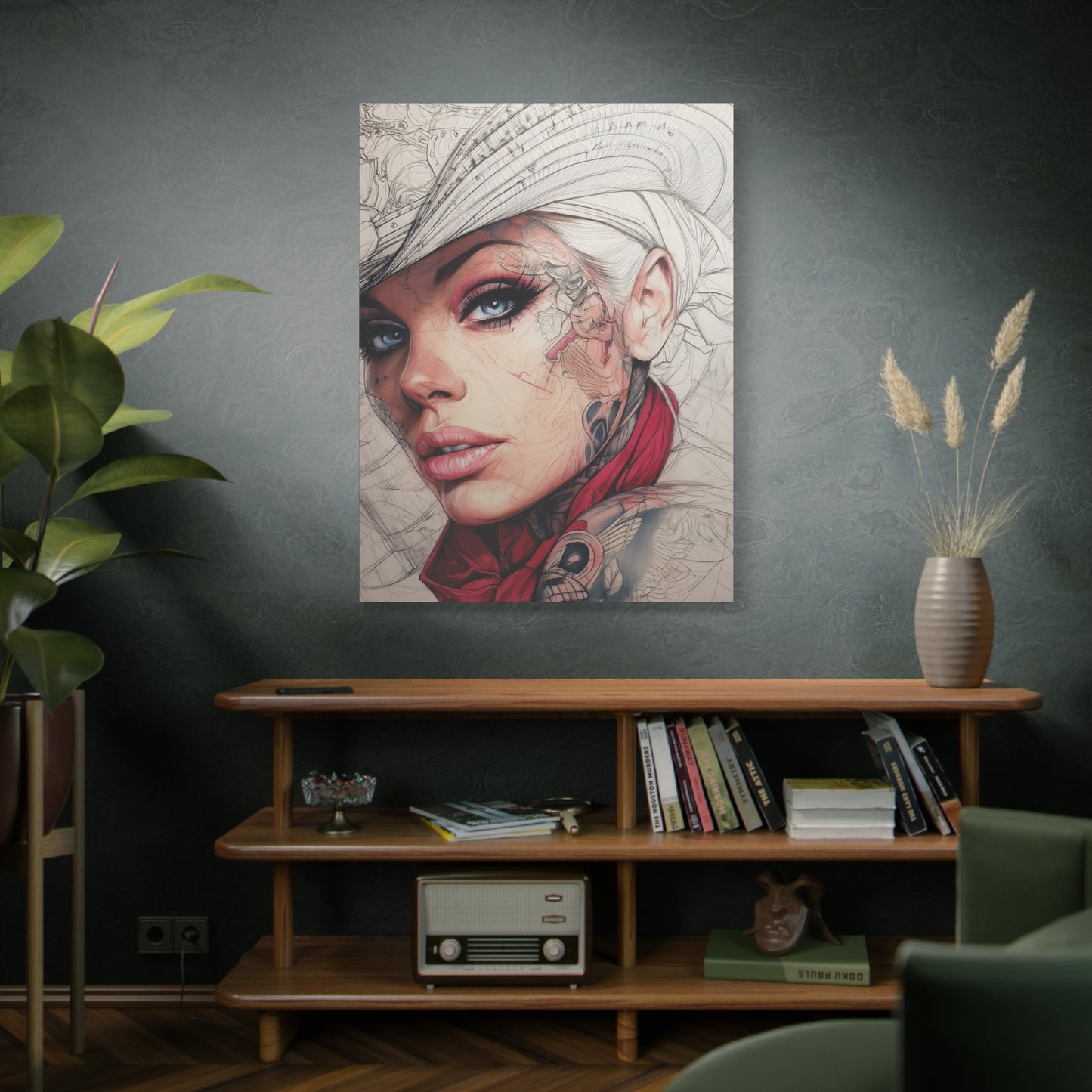 Gallery Wrapped Canvas, Wranglers and Wreckage Art Canvas, Erotic Pinup Art Canvas – Pearl