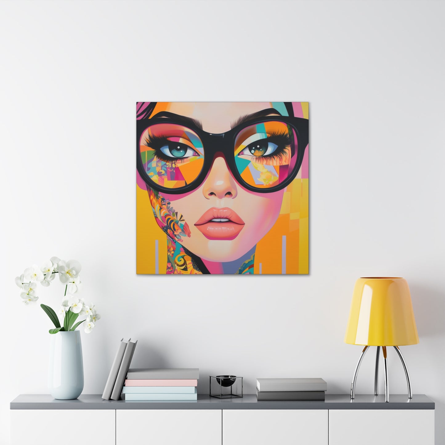 Canvas Gallery Wrap, Ladies in Lenses Wall Art, Abstract Femme Girl Art - Sabrina