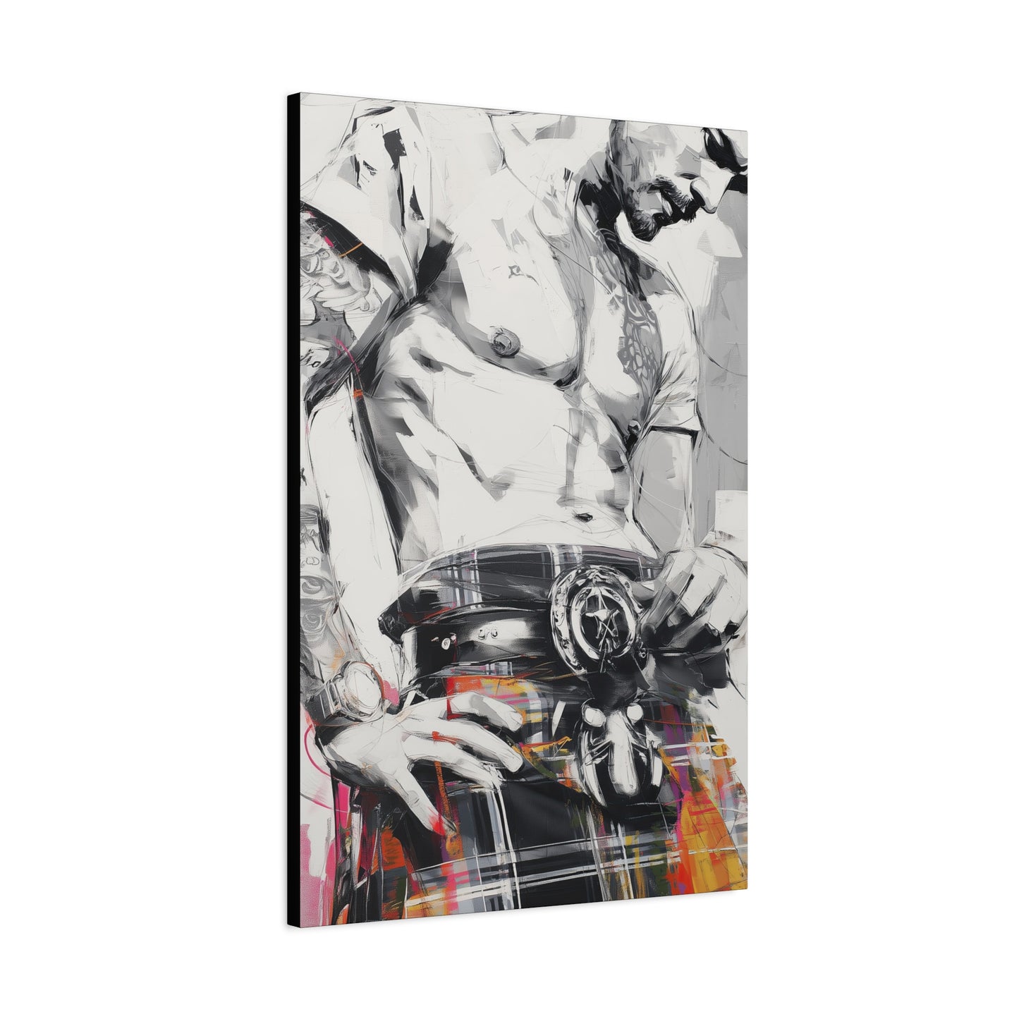 Gallery Wrapped Canvas, Kilts and Carnage Art Canvas, Erotic Pinup Art Canvas – Callum