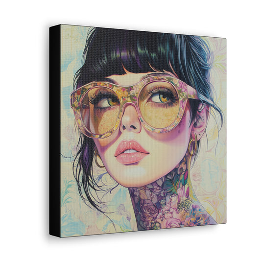 Canvas Gallery Wrap, Ladies in Lenses Wall Art, Abstract Femme Girl Art - Lucy