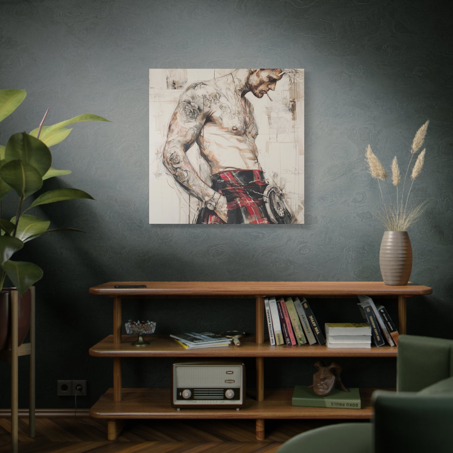 Gallery Wrapped Canvas, Kilts and Carnage Art Canvas, Erotic Pinup Art Canvas – Keir