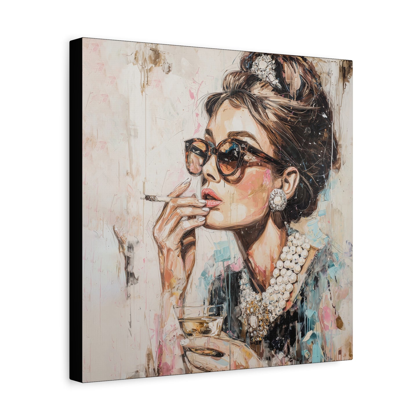 Gallery Wrapped Canvas, The Diva Project Art Canvas, Pinup Art Canvas – Audrey Hepburn - TWO
