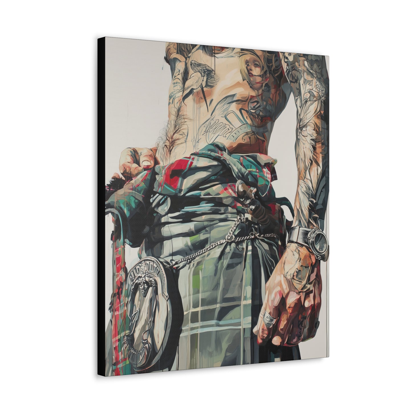 Gallery Wrapped Canvas, Kilts and Carnage Art Canvas, Erotic Pinup Art Canvas – Rory