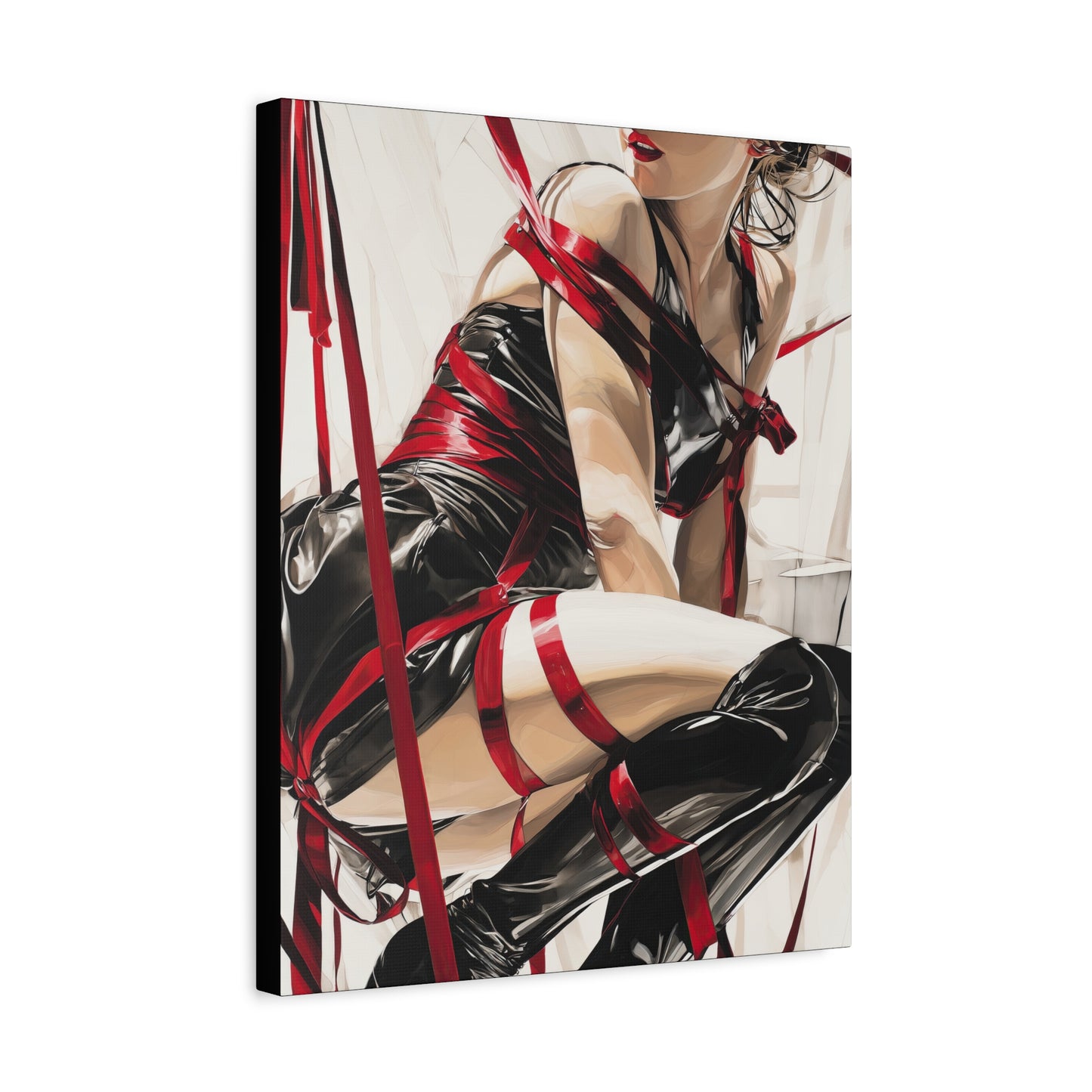 Gallery Wrapped Canvas, Ropes and Reverence Art Canvas, Erotic Shibari Art Canvas – Monica