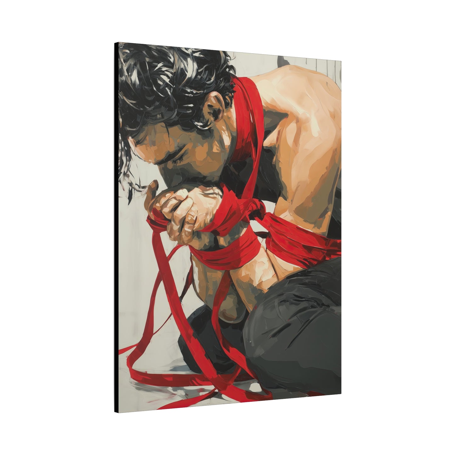 Gallery Wrapped Canvas, Ropes and Reverence Art Canvas, Erotic Shibari Art Canvas – Theo