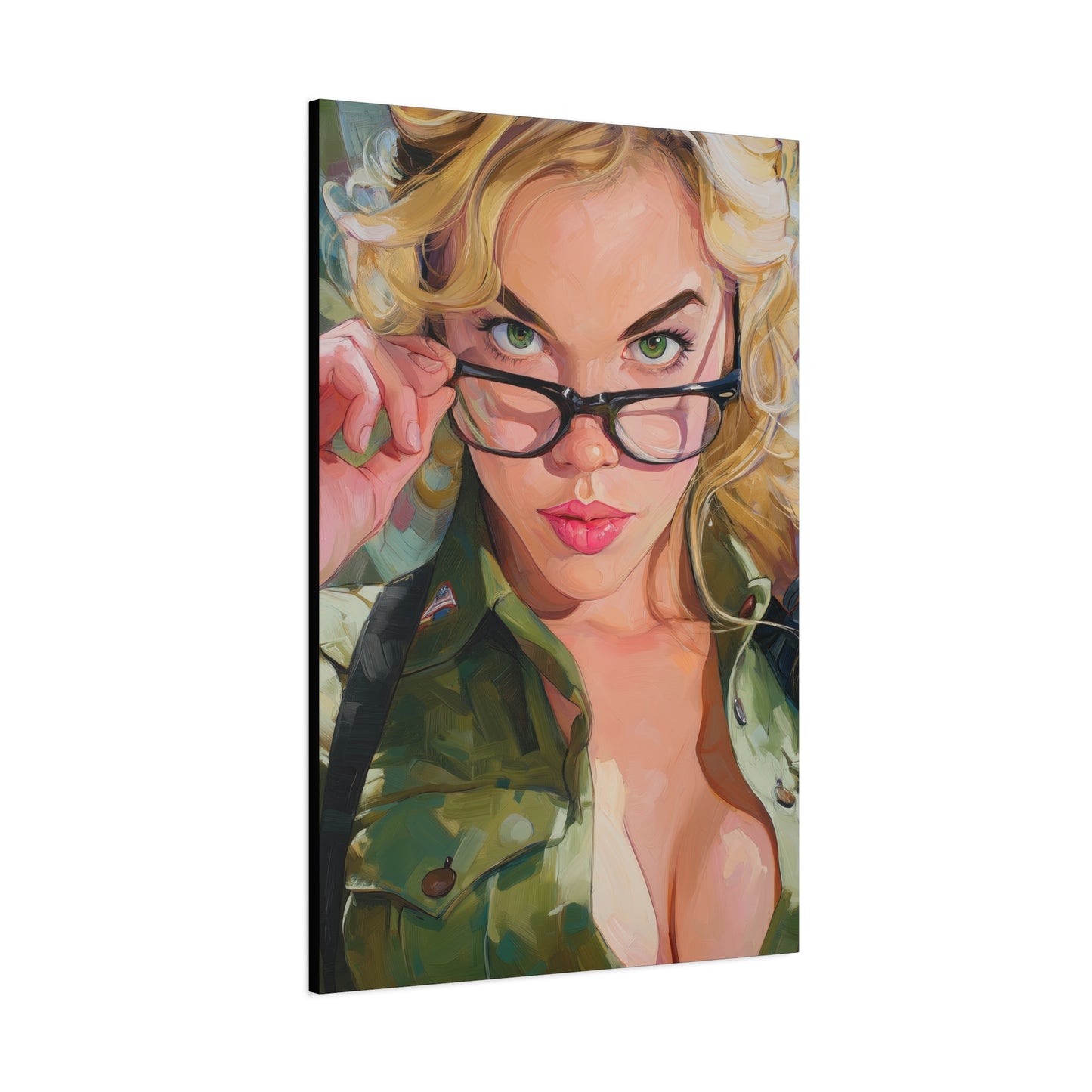 Gallery Wrapped Canvas, Liberty and Lace Art Canvas, Erotic Pinup Art Canvas – Barb