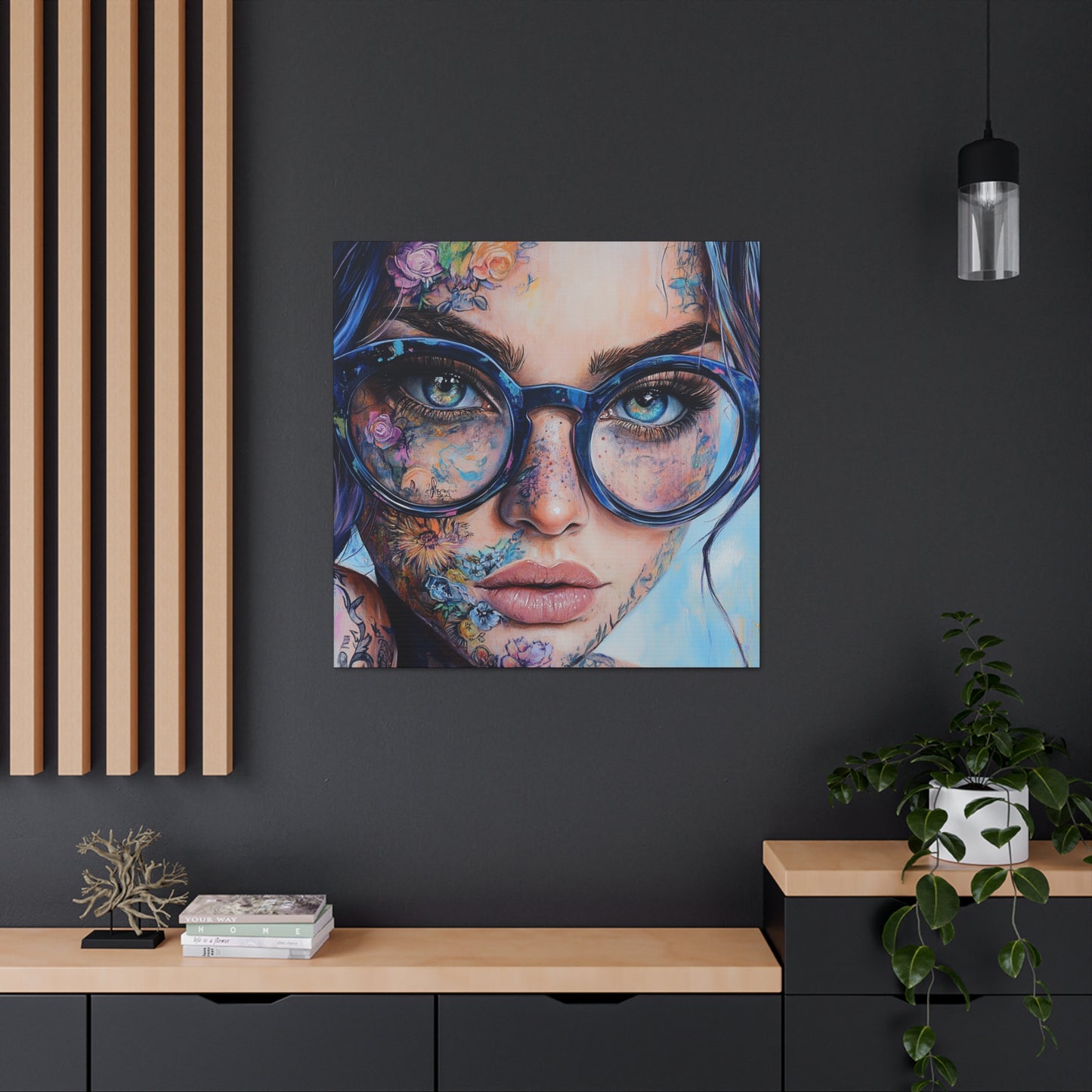 Canvas Gallery Wrap, Ladies in Lenses Wall Art, Abstract Femme Girl Art - Sara
