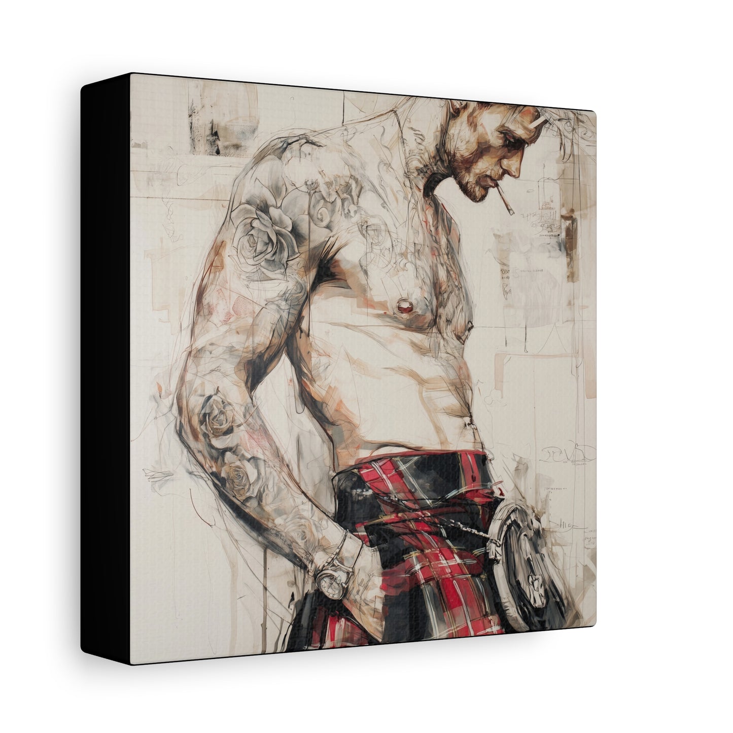 Gallery Wrapped Canvas, Kilts and Carnage Art Canvas, Erotic Pinup Art Canvas – Keir