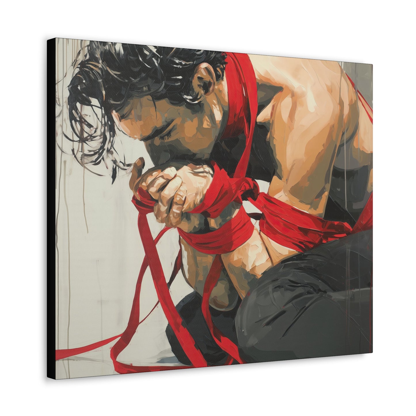 Gallery Wrapped Canvas, Ropes and Reverence Art Canvas, Erotic Shibari Art Canvas – Theo